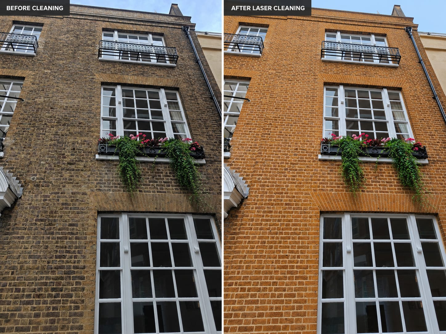 Brick façade soiling